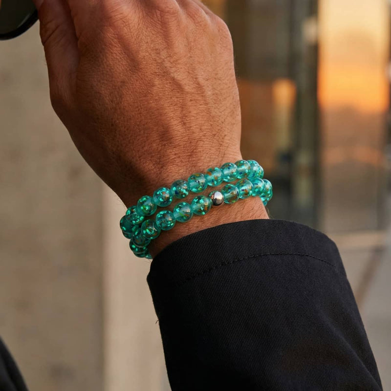 Teal | Firefly Glass Confetti Bracelet