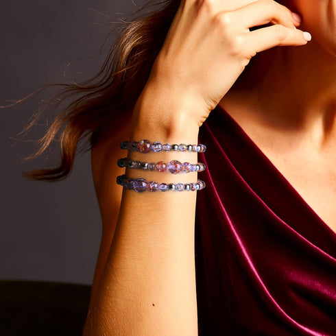 Lilac | Firefly Glass Confetti Cascade Bracelet