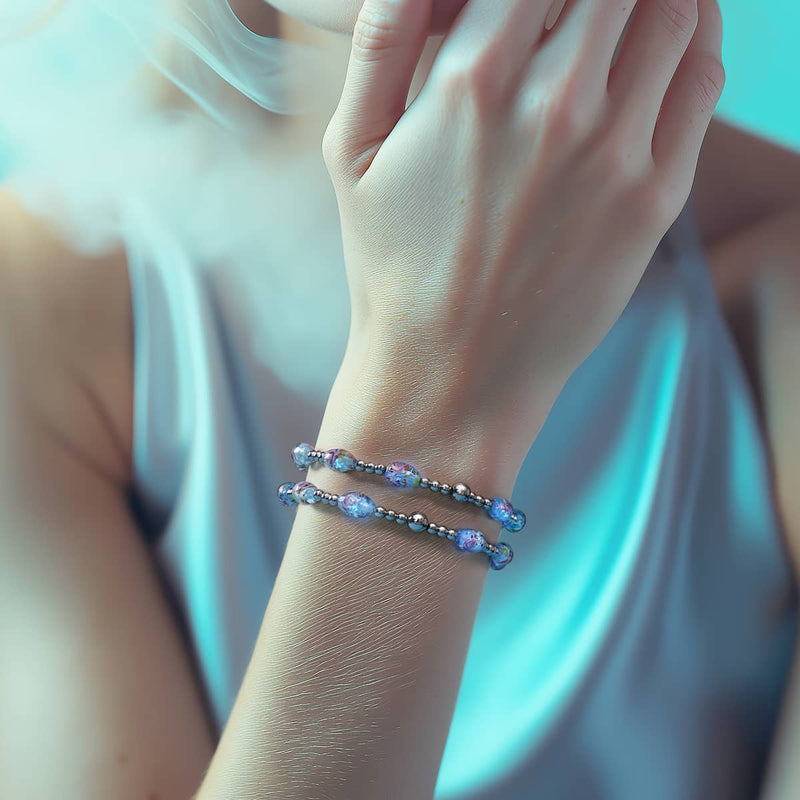 Aquamarine Garden | Lunar Glass Bloom Bracelet