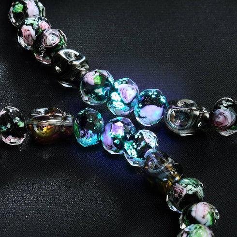 Midnight Blossom | Firefly Glass Diamonds Skull Bracelet