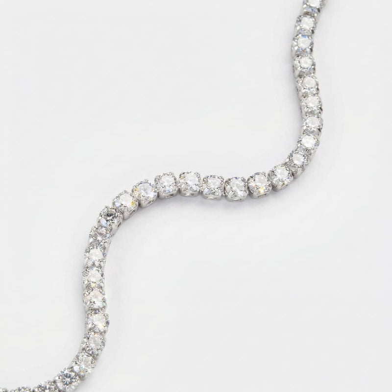 Rhodium x Crystal | Tennis Club Bracelet