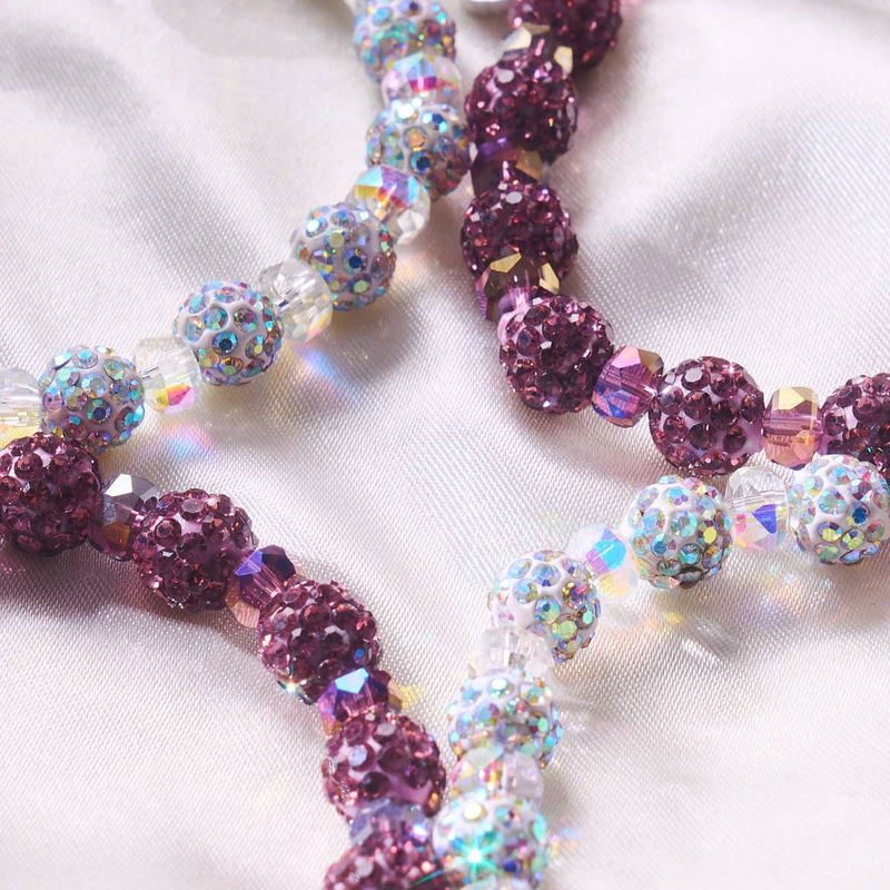 Frozen Plum Crystal Kikiballa Bracelet 2-Set