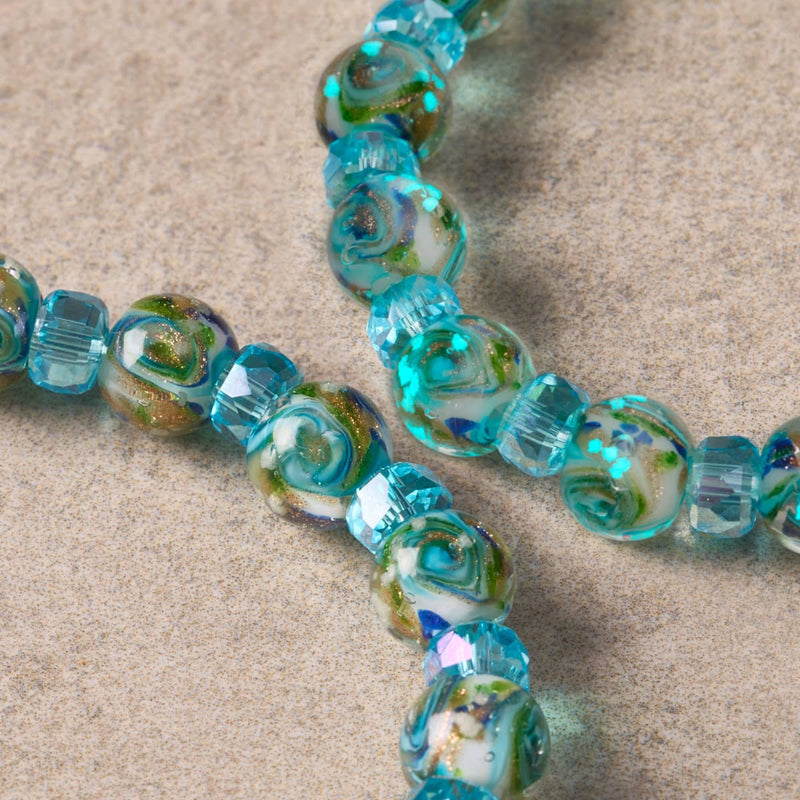 Aquamarine | Firefly Glass x Crystal Swirl Bracelet