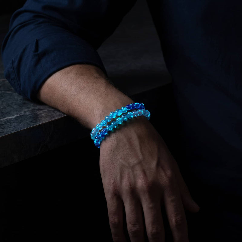 Aquamarine Ombre | 6mm Firefly Glass Bracelet