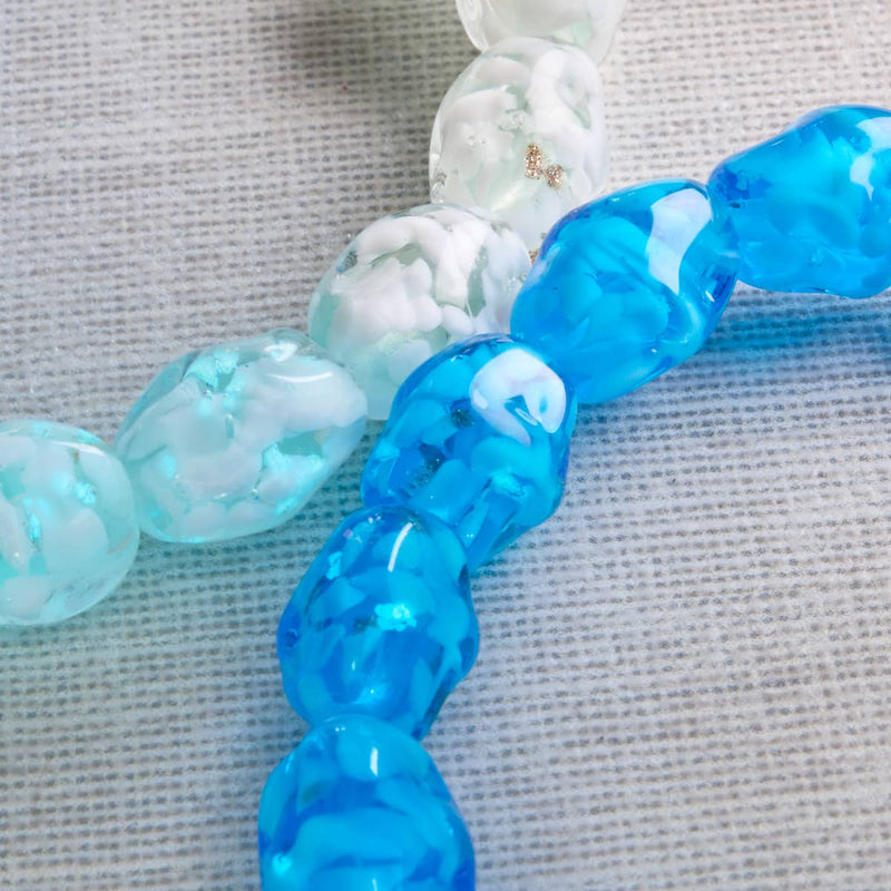 Firefly Glass Cloud Pebble Bracelet 2-Set