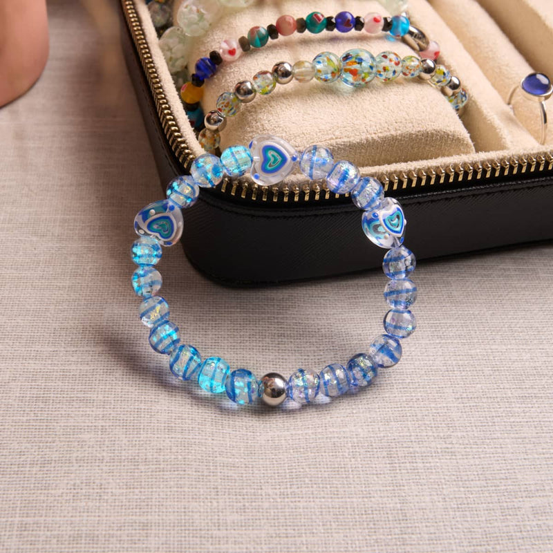 Aquamarine Heartbreaker | Firework Glass Sugar Bracelet