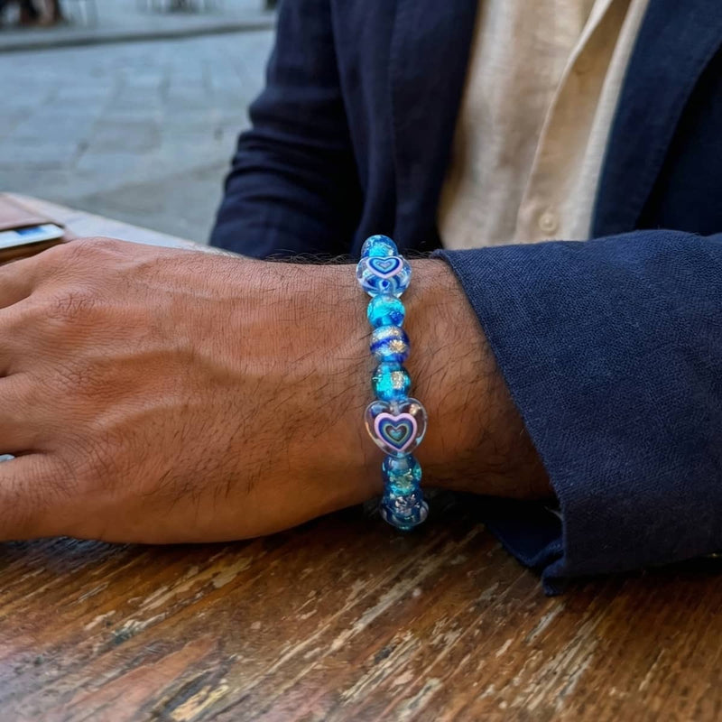 Aquamarine Heartbreaker | Firework Glass Sugar Bracelet