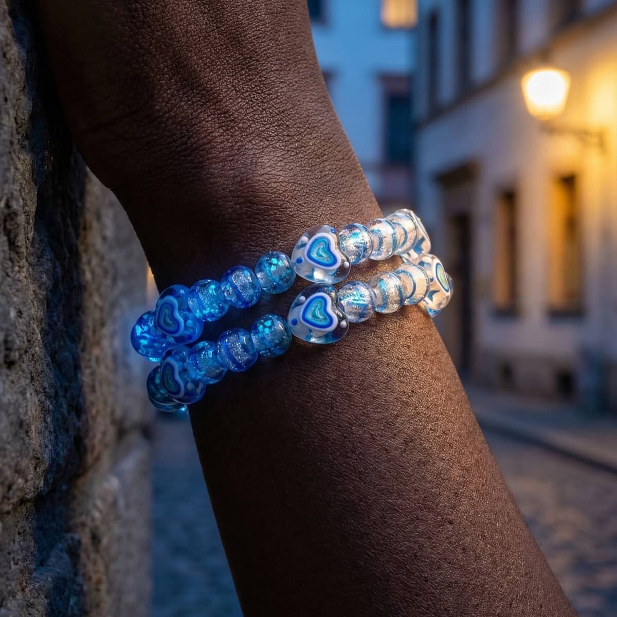 Aquamarine Heartbreaker | Firework Glass Sugar Bracelet