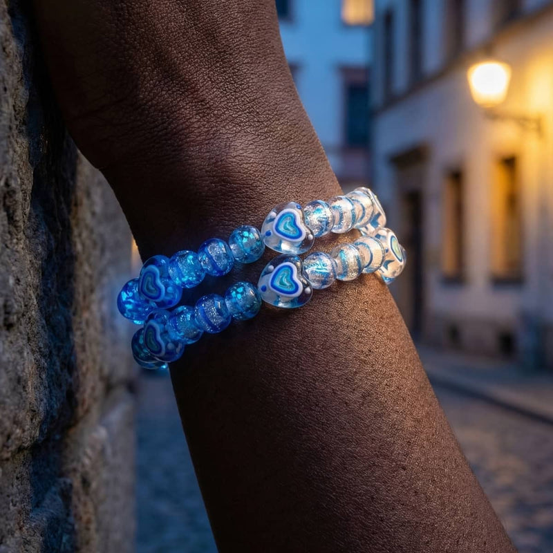 Aquamarine Heartbreaker | Firework Glass Sugar Bracelet