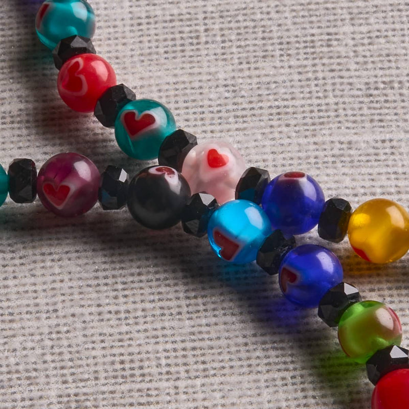 Mosaic Micro Hearts | Crystal Millefiori Bracelet