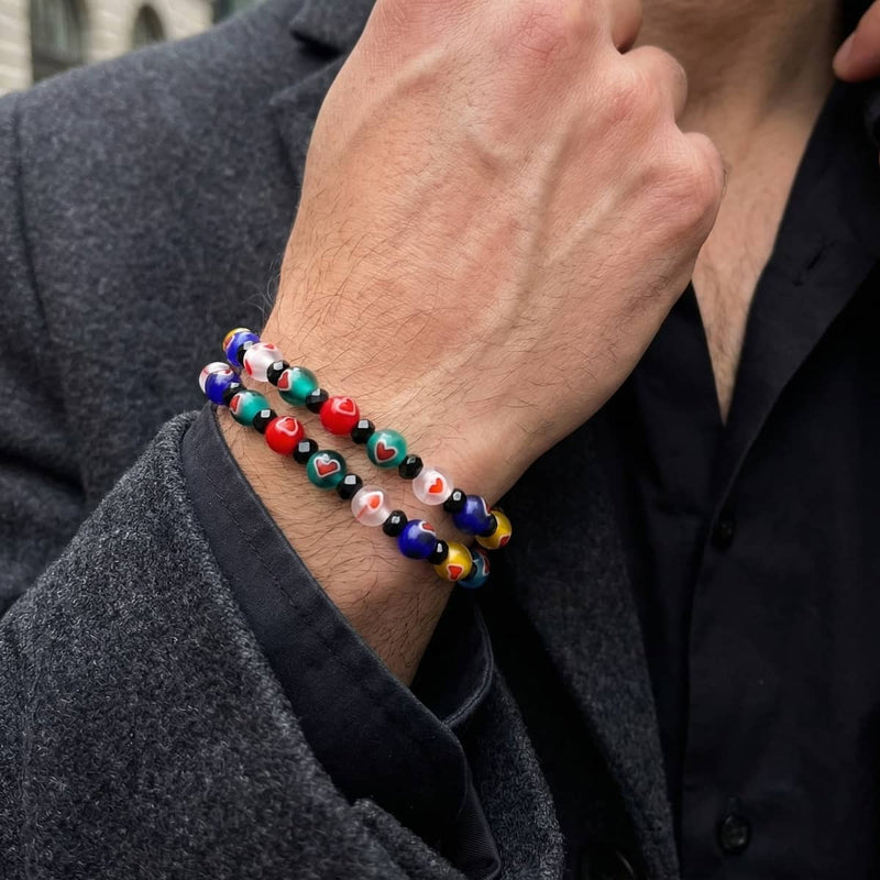 Mosaic Micro Hearts | Crystal Millefiori Bracelet