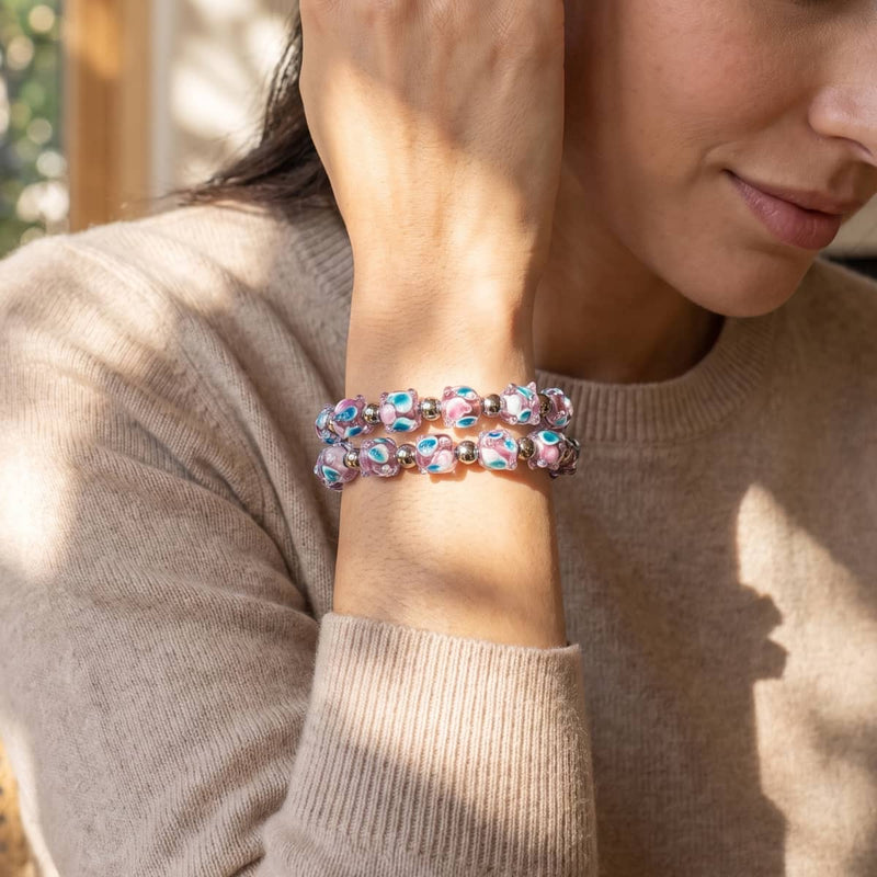 Floraison du crépuscule | Firefly Glass Bracelet Tulipe