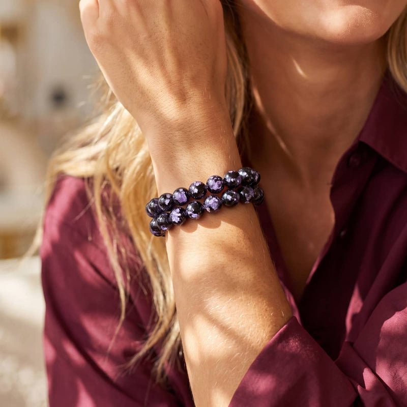 Éclipse violette | Bracelet en verre lunaire