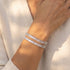Cristal coupé baguette x Rhodium | Bracelet de tennis