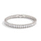 Cristal coupé baguette x Rhodium | Bracelet de tennis