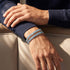 Baguette Aigue-marine Cristal coupé x Rhodium | Bracelet de tennis
