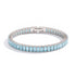 Baguette Aigue-marine Cristal coupé x Rhodium | Bracelet de tennis