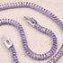 Cristal taillé Baguette Améthyste x Rhodium | Bracelet de tennis