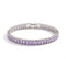 Cristal taillé Baguette Améthyste x Rhodium | Bracelet de tennis