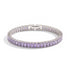 Cristal taillé Baguette Améthyste x Rhodium | Bracelet de tennis