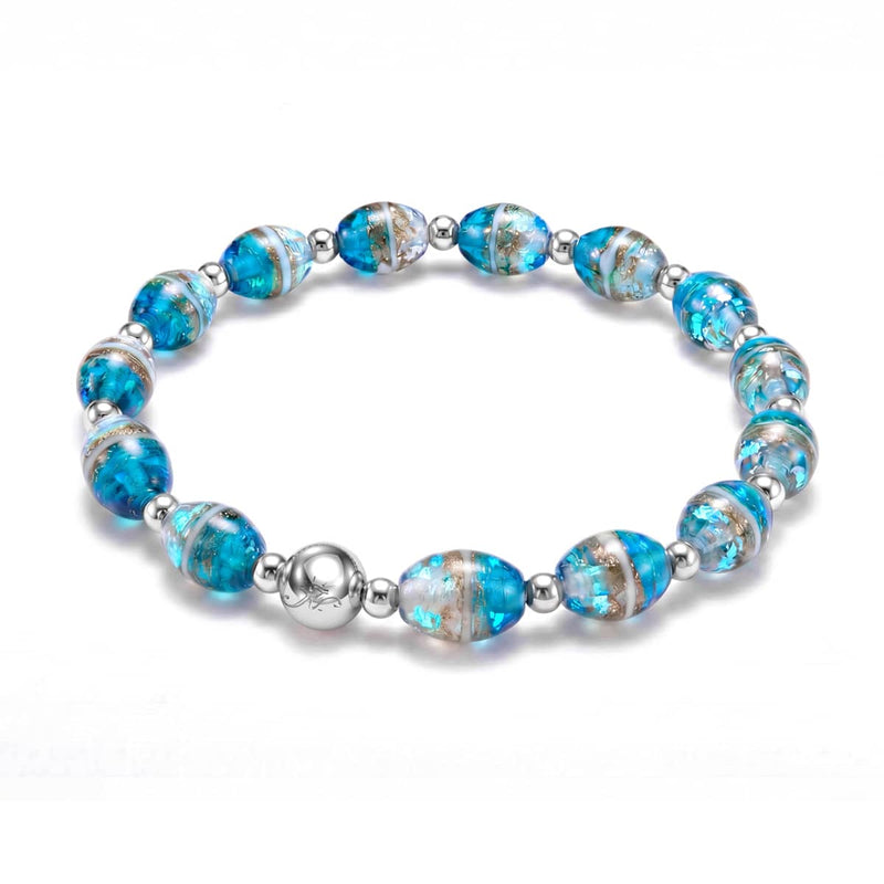 Ocean Tide | Tiger Glass Oval Bracelet