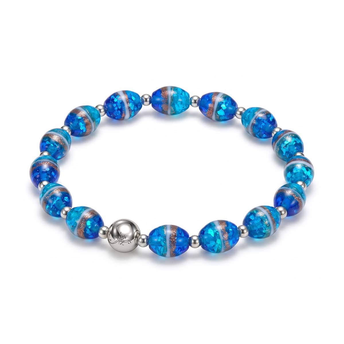 Cobalt Coast | Tiger Glass Oval Bracelet