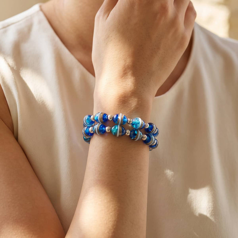 Cobalt Coast | Tiger Glass Oval Bracelet