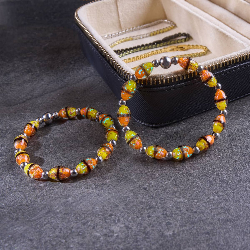 Rivage d’Or | Bracelet ovale en verre de tigre