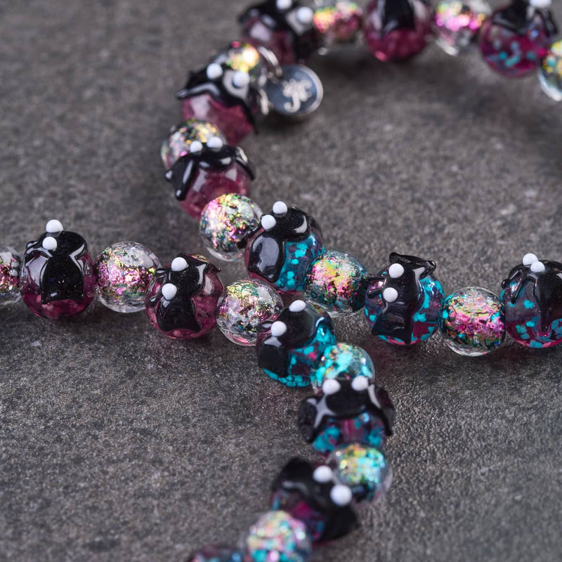 Vêpe violette | Firefly Glass Bracelet Chauve-souris