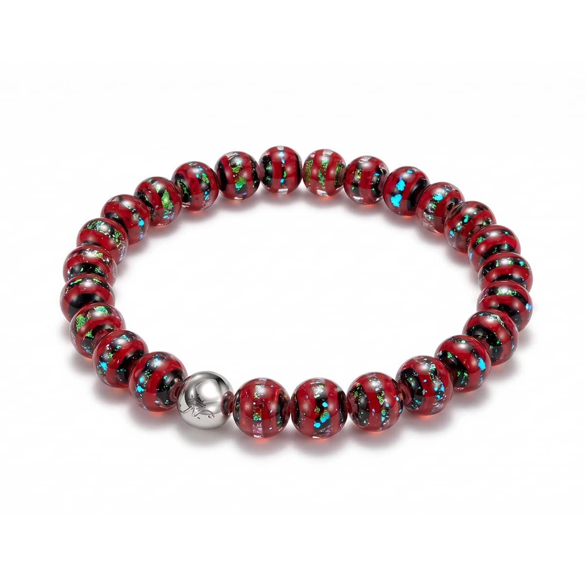 Cramoisi et cuivre | Firework Glass Bracelet ruban