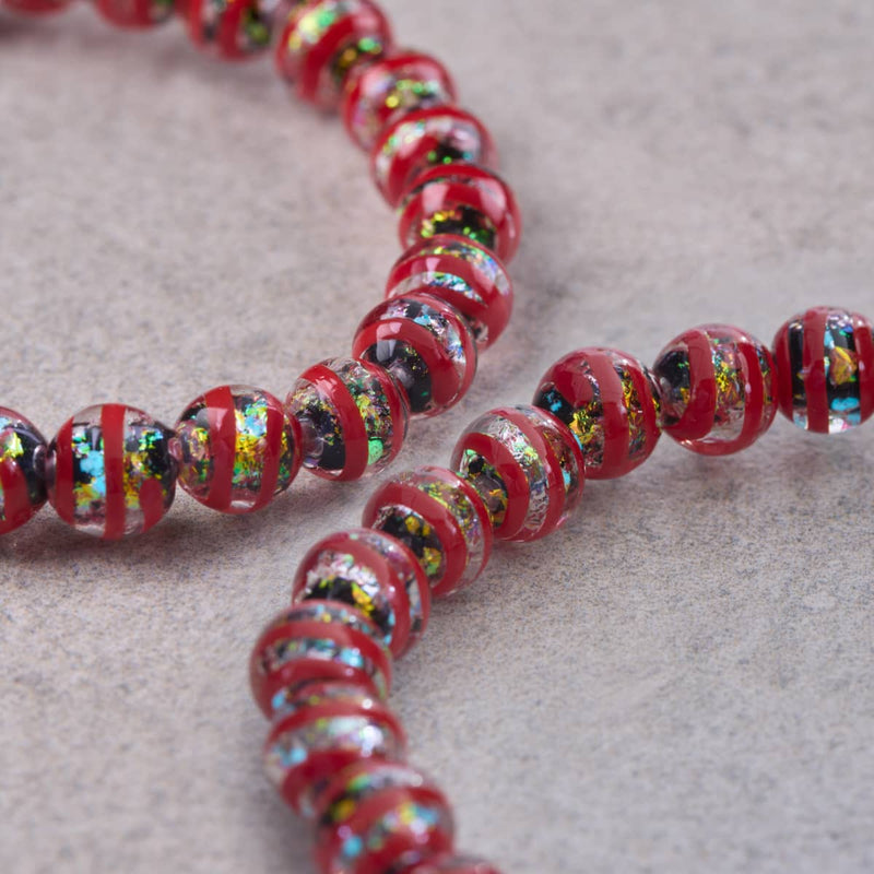 Cramoisi et cuivre | Firework Glass Bracelet ruban