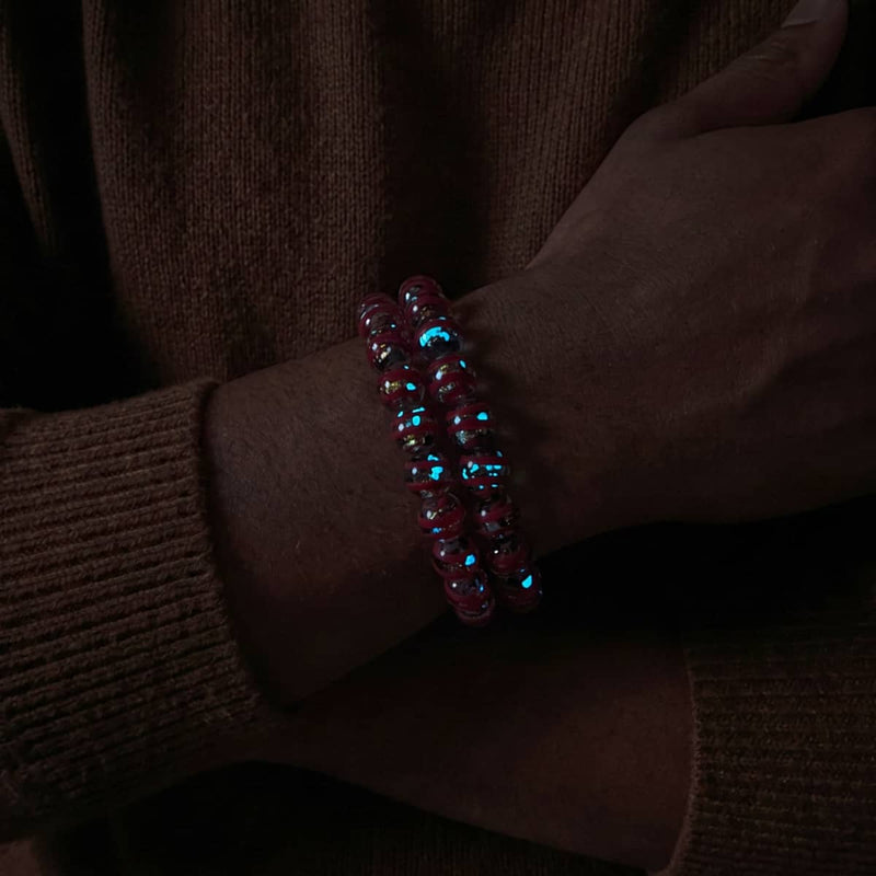 Cramoisi et cuivre | Firework Glass Bracelet ruban