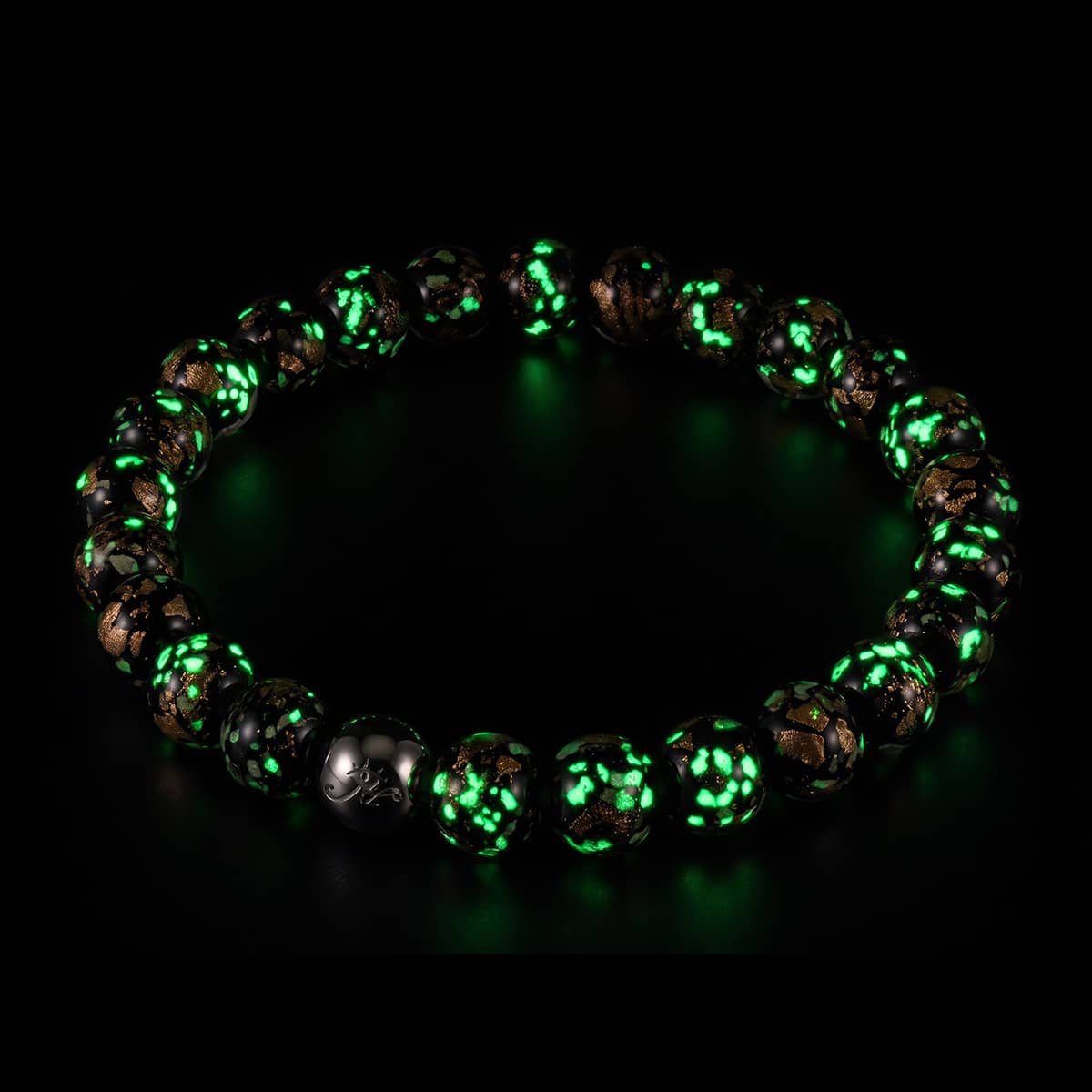 Obsidian | .925 Sterling Silver | Firefly Glass Bracelet