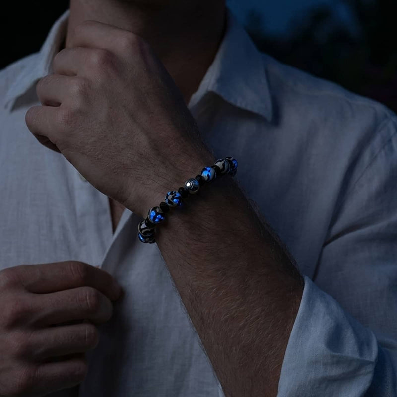 Midnight Shimmer | Firefly Glass x Black Crystal Swirl Bracelet