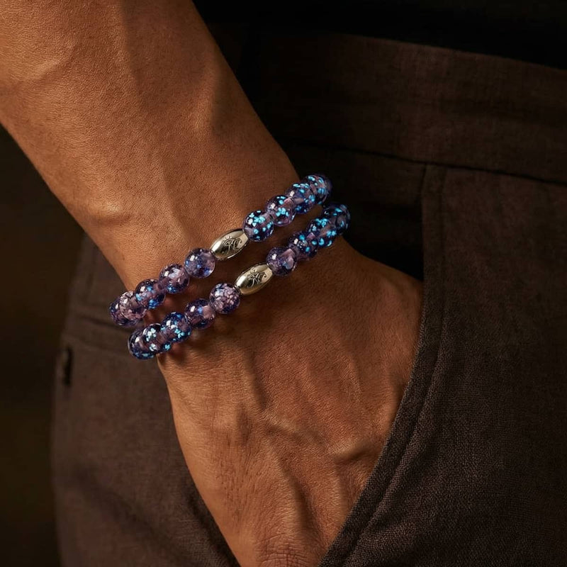 Purple Elixir | Argent sterling 925 | Bracelet en verre Firefly