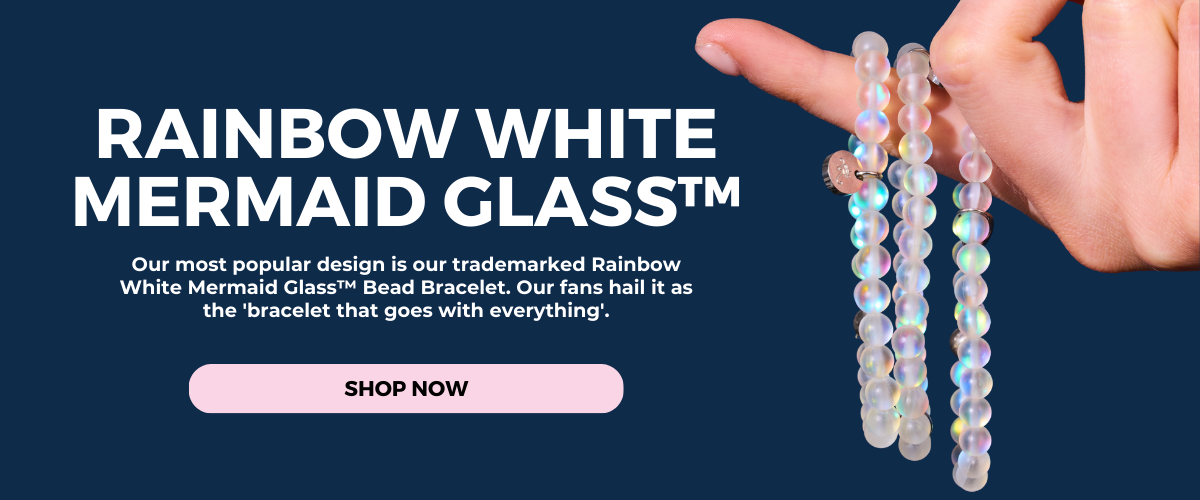 Rainbow White Mermaid Glass