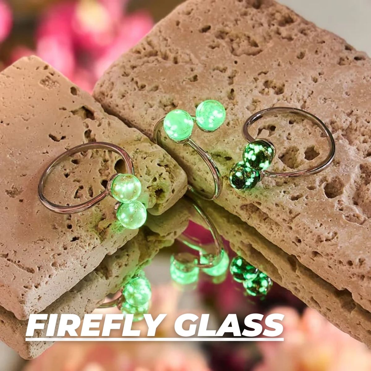 FIREFLY GLASS INFINITY HELIX RINGS