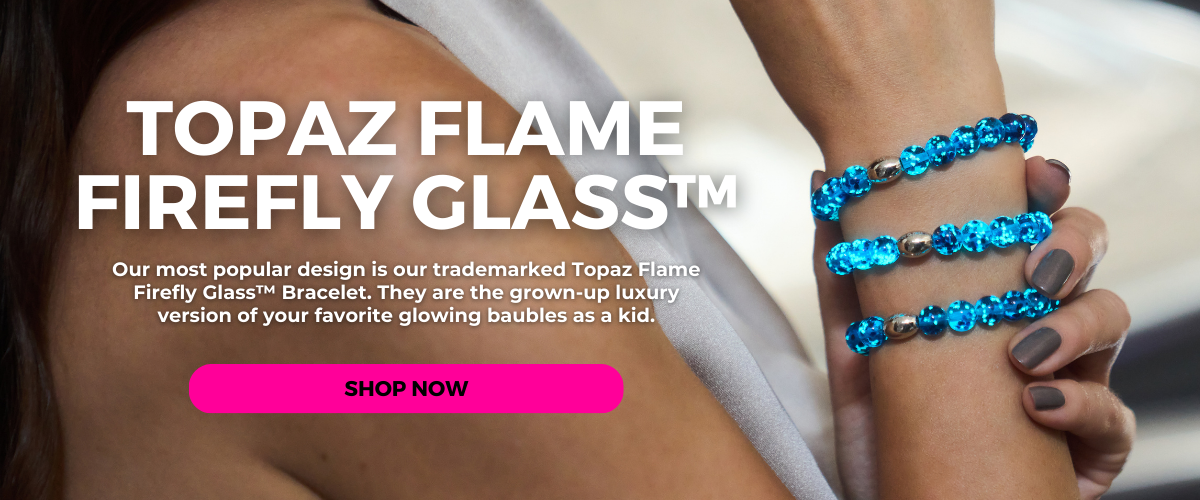 VERRE LUCIOLE À FLAMMES TOPAZES