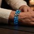 Bracelet en verre Firefly en argent sterling 925 avec écume de mer bleue