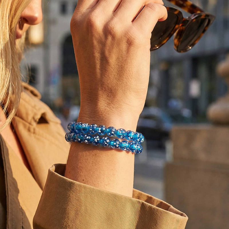 Bracelet en verre Firefly avec topaze en flamme | Argent sterling 925