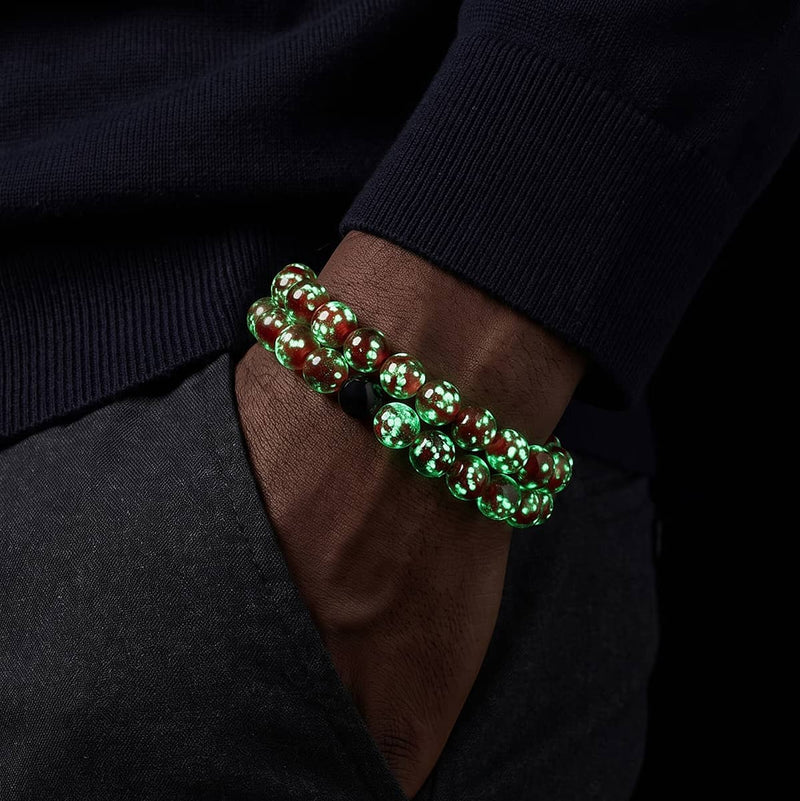 Cramoisi | .925 Argent sterling | Firefly Glass Bracelet