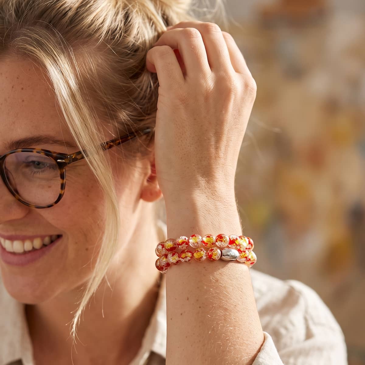 In Love | .925 Sterling Silver | Firework Glass Bracelet
