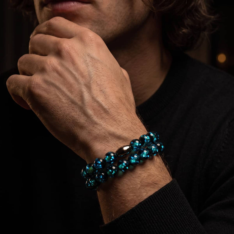 Green Astra | .925 Sterling Silver | Solar Glass Bracelet