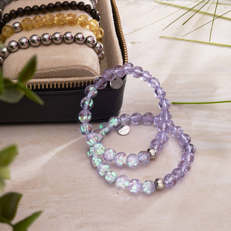 Lilac | .925 Sterling Silver | Firefly Glass Bracelet