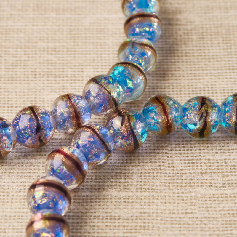 Bleu Caspienne | Bracelet en verre de tigre
