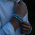 Bleu Caspienne | Bracelet en verre de tigre