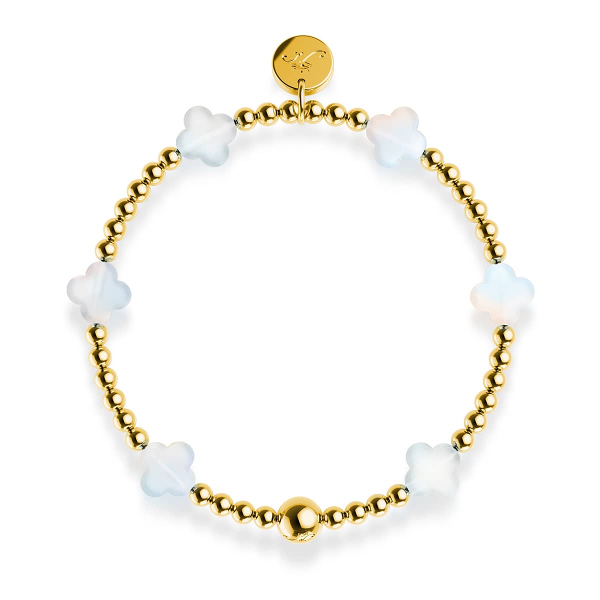 Bracelet Trèfle au clair de lune | Or | Essence de trèfle
