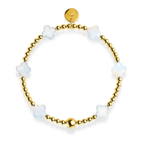 Bracelet Trèfle au clair de lune | Or | Essence de trèfle