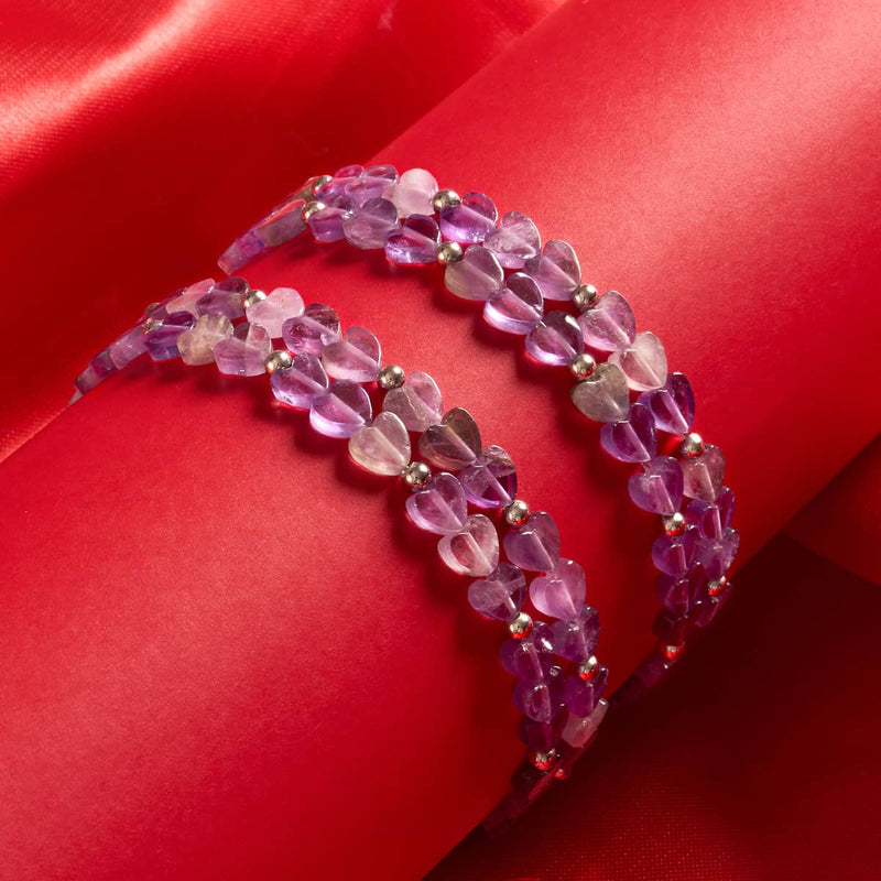 Améthyste | Argent sterling 925 | Enveloppement en forme de cœur