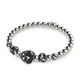 Bracelet en forme de cœur en cascade de cristal de minuit | Kikiballa
